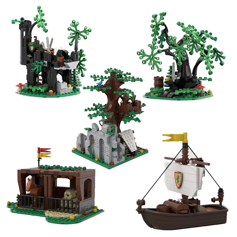 

MOC building blocks Assembly Toy Set Medieval Stable Boat Model Decoration Creative holiday gift for everyone