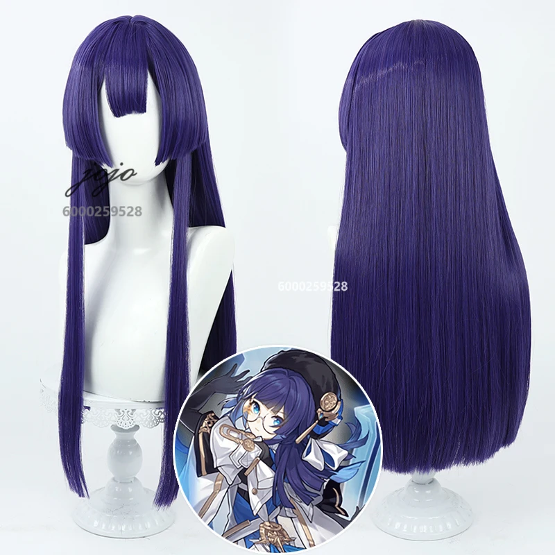 

Honkai:Star Rail Game Pela Cosplay Wig Dark Blue Long Hair Heat Resistant Synthetic Hair Halloween Christmas Anime Women Wigs