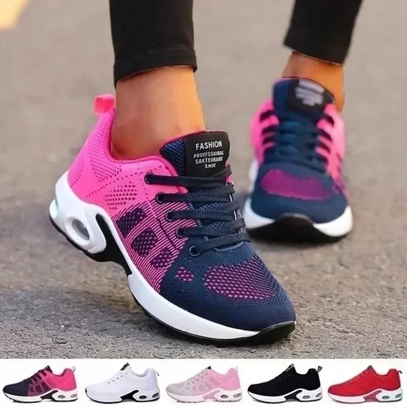 Chaussures de course respirantes pour femmes, baskets décontractées pour femmes, chaussures de sport légères pour l\'extérieur, plate-forme de marche