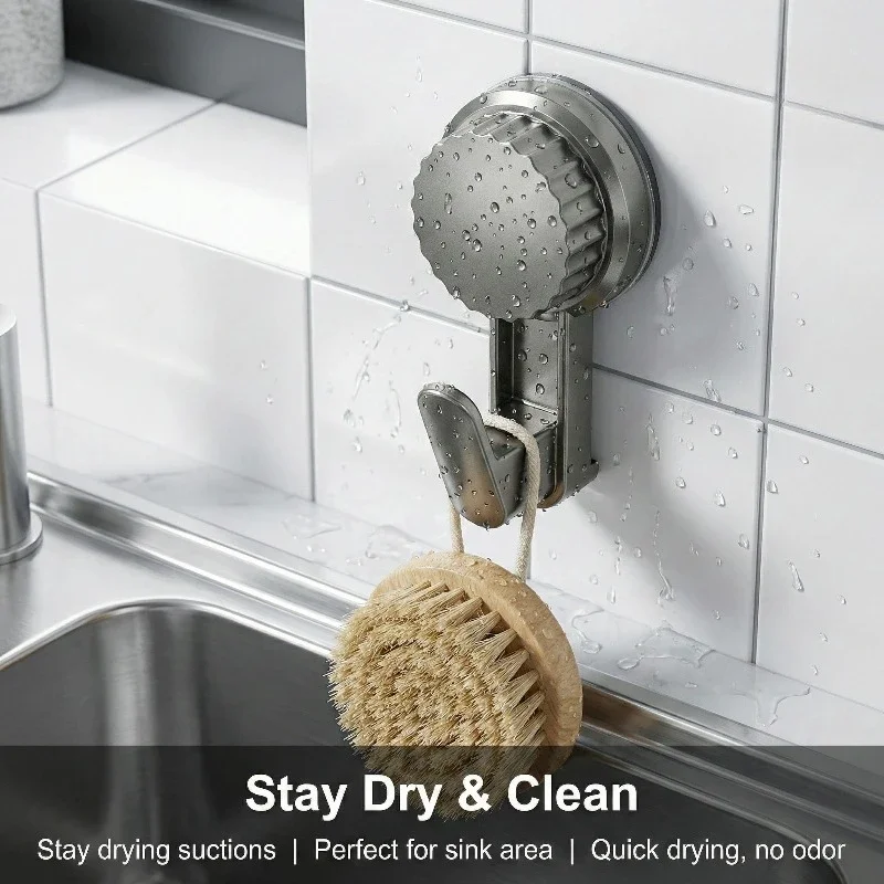 Vacuum Suction Cup Hooks, Reusable Waterproof Strong Utility Hooks for Bathroom, Kitchen and Bedroom Storage