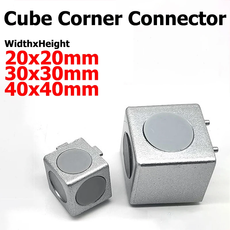 1/4/10pcs Aluminum 2020/3030/4040 Block Cube Angle Corner Connector Wheel Regulator Corner Two Way/Three Way Connector