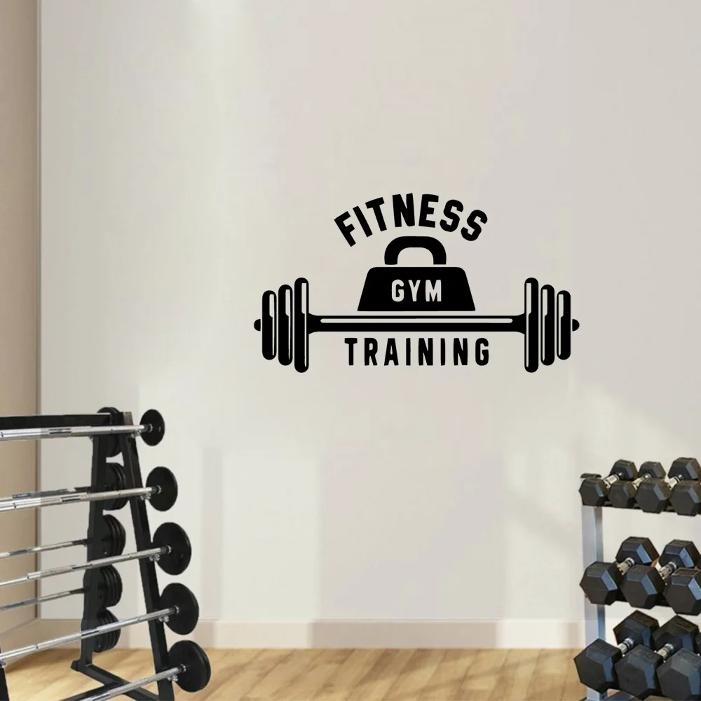 

1 pc fitness gym training pattern vinyl Wall Stickers Home Decor Modern Acrylic Decoration For gym Room Waterproof Wallpaper