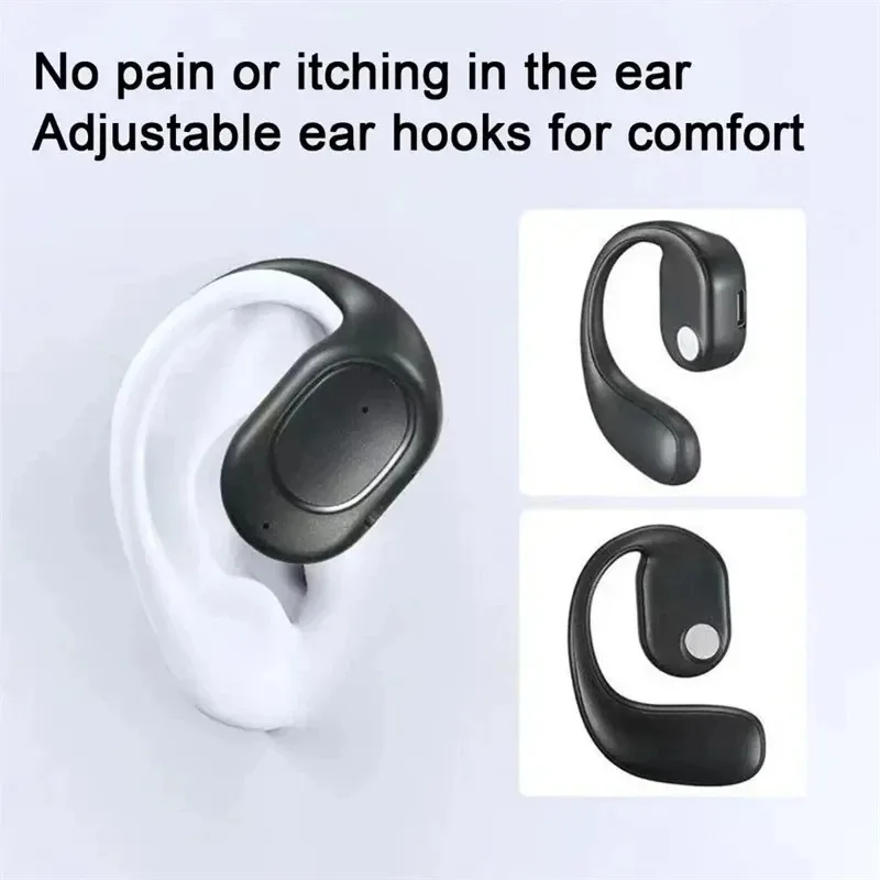 Single One Ear Hook Bone Conduction Bluetooth Headset Wireless Open Ear Headphones With Built-in Microphone Noise Canceling Hand view 5