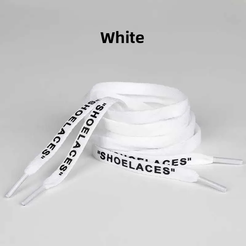 Cordones Amarillos para Zapatos Deportivos, Zapatillas Casuales con Estampado de Letras Blancas, Cordones Planos, Moda Masculina