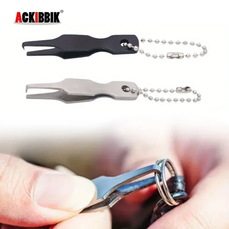 Ackibbik Split Ring Pliers for Fishing Lure Ring Loop Opener Multifunctional Fishing Line Cutter Stainless Steel Fishing Pliers