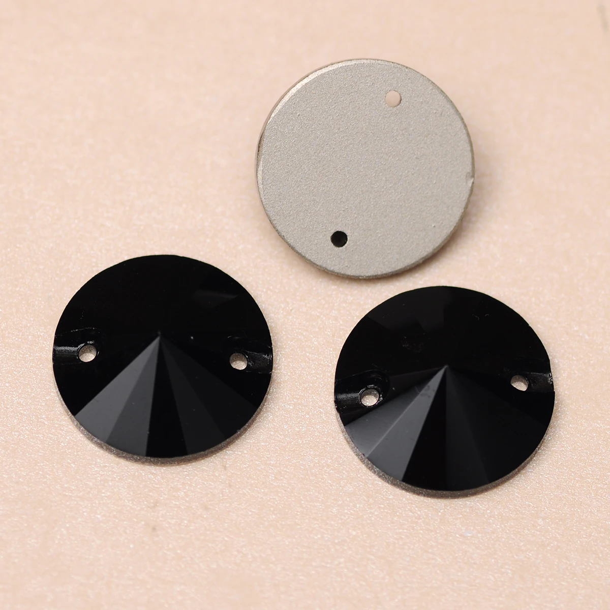 YANRUO 3200 Rivoli Black Rhinestones Sew On Flatback Cystal Glass Round Beads For Horse Jacket Clothes