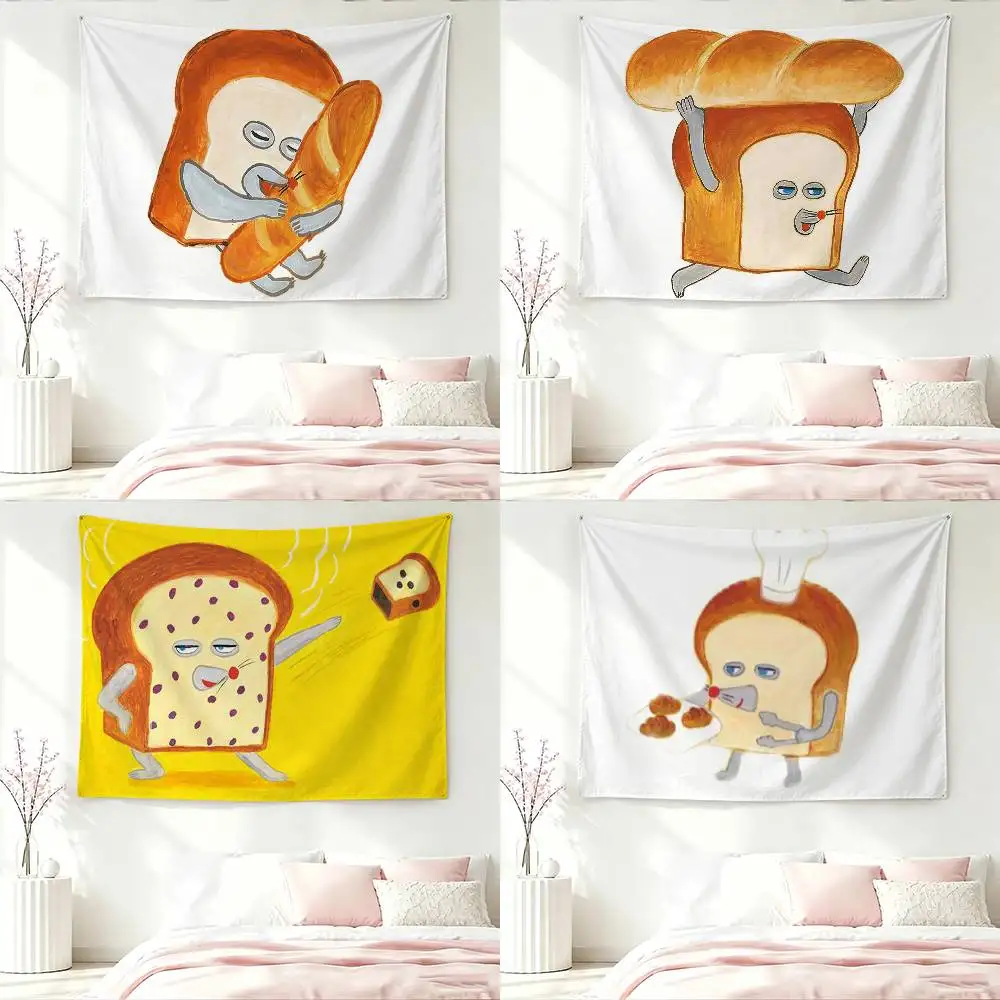 Bread ThiefS CUTE Flags Wall Hanging Background Art Banner for Bedroom Home Outdoor Decor
