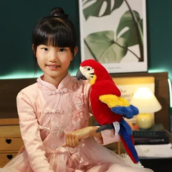 1pc 25CM Lifelike Parrot Plush Toys Soft Cute Wild Animals Stuffed Doll Soft Bird Toys Boys Girls Gift Home Decor