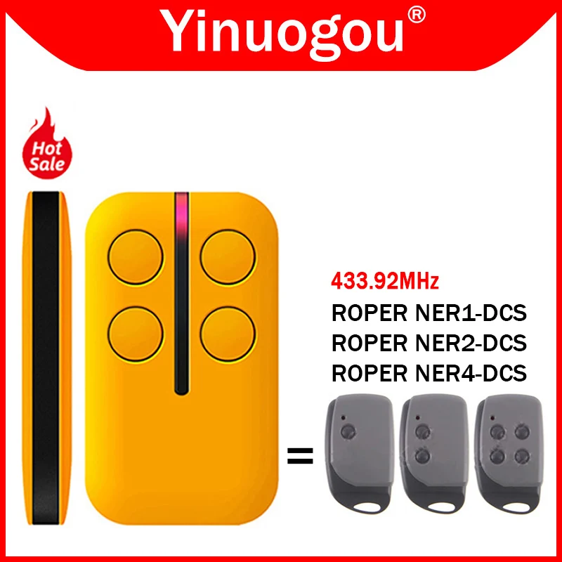 ROPER NER1-DCS NER2-DCS NER4-DCS Garage Door Remote Control 433.92MHz Handheld Transmitter