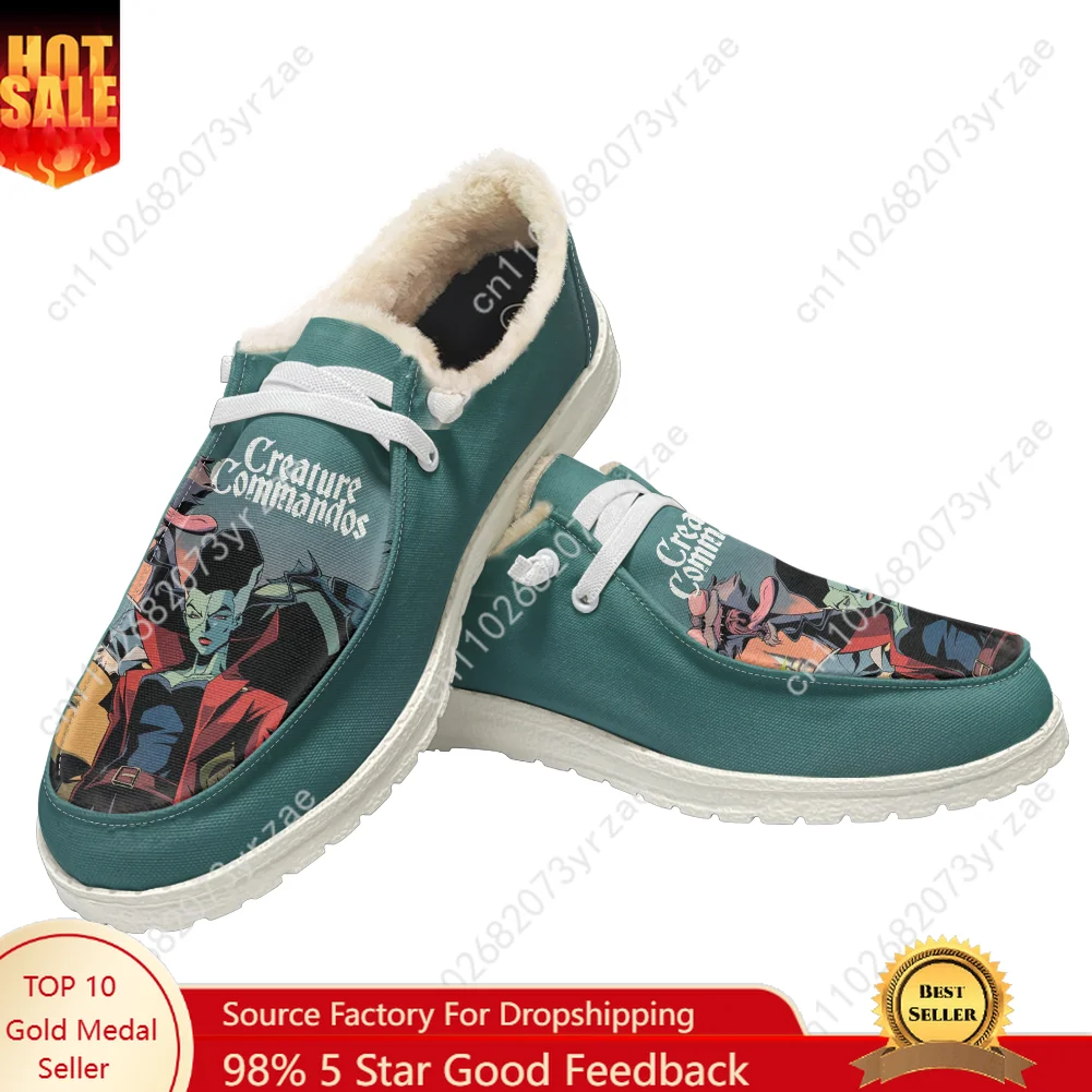 

Creature Commandos Plush Flat Shoe Men Women Teenager Warm Shoe Indoor Outdoor High Quality Fashion Casual Shoes Custom Footwear