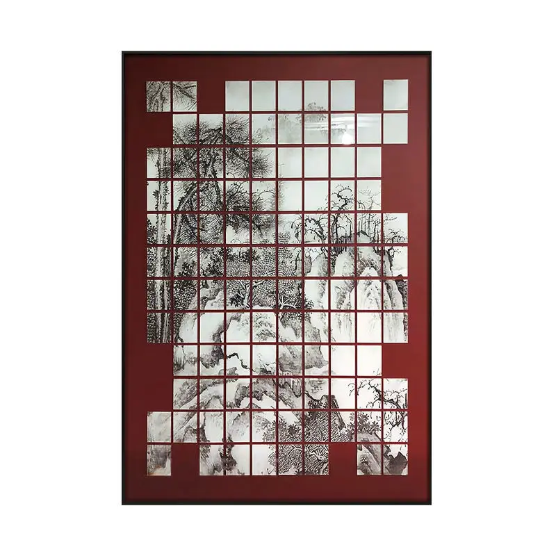 

Entrance decorative painting tea room landscape painting retro literary collection