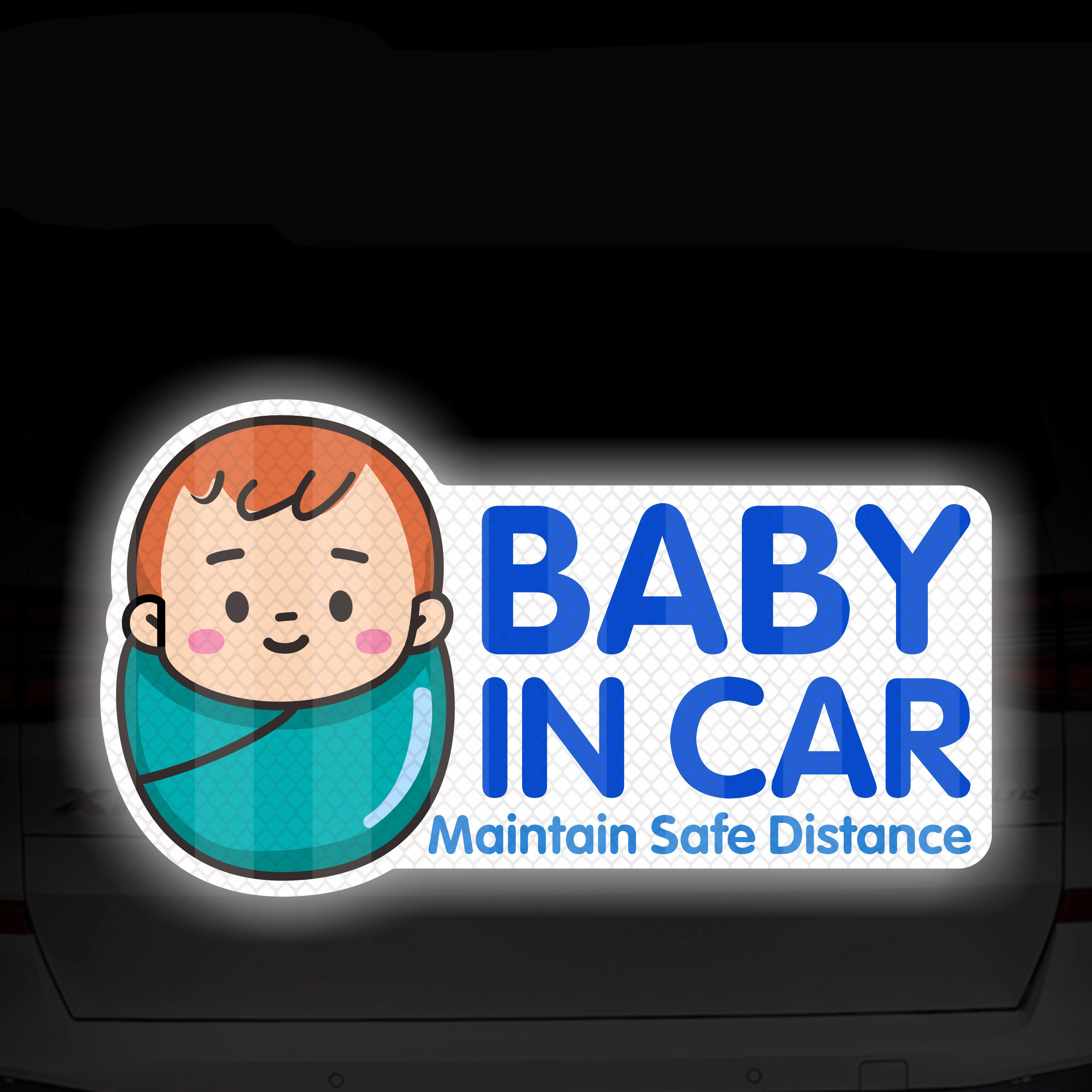 

1PC Baby On Board Reflective Safety Warning Signs Car Stickers Waterproof Vinyl Decals Auto Bumper Trunk Body Vehicle Decoration