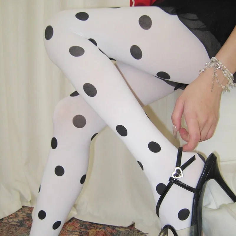 Tornova Vintage Women's Pantyhose Fashion Sexy Crash Tights Spring Autumn Polka Dot Stockings Super Elastic Bottoms Y2k Female