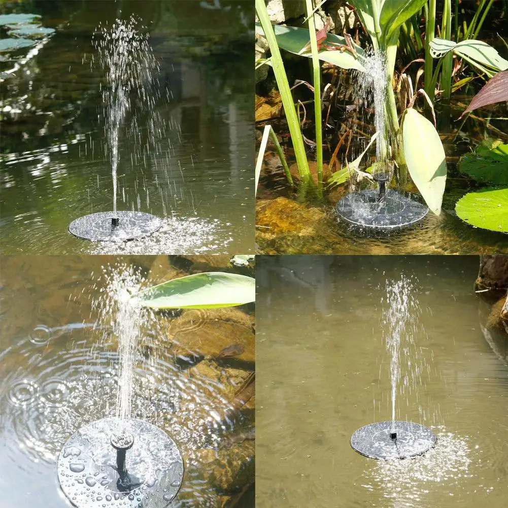 Mini Solar Floating Water Fountain Waterfall Sun Fountain Garden Outdoor Bird Bath Solar Powered for Pool Pond Decoration