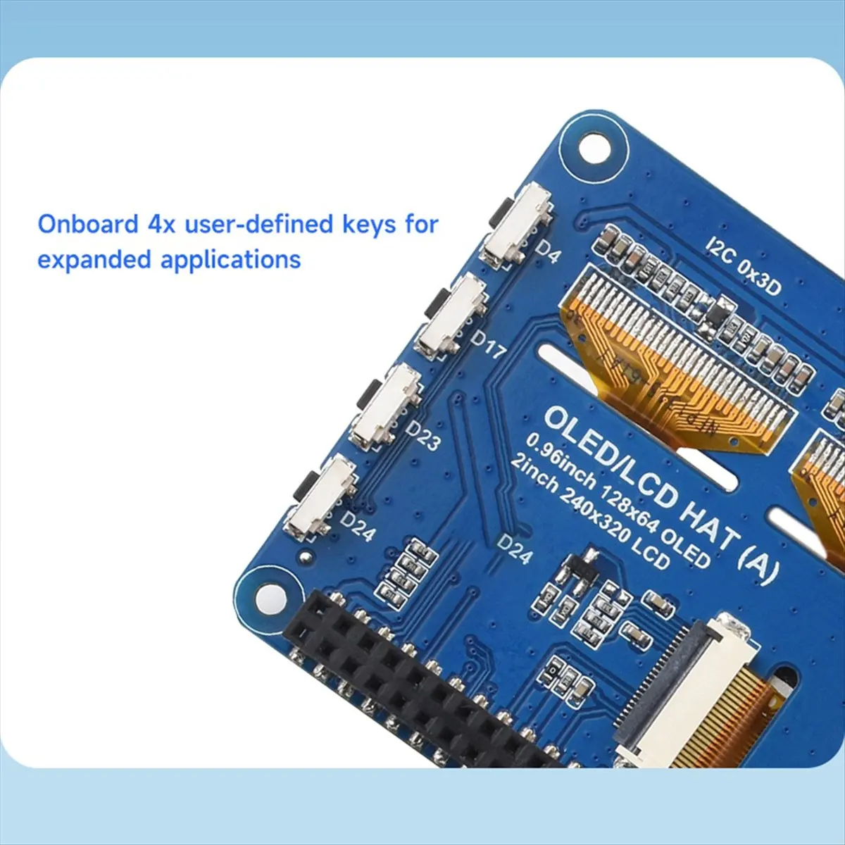 HowAA87 2inch LCD Screen with 0.96inch OLED Display Module HAT Kit for RPi Raspberry Pi Zero 2 W 3 Model B 4 5 Expansion Board