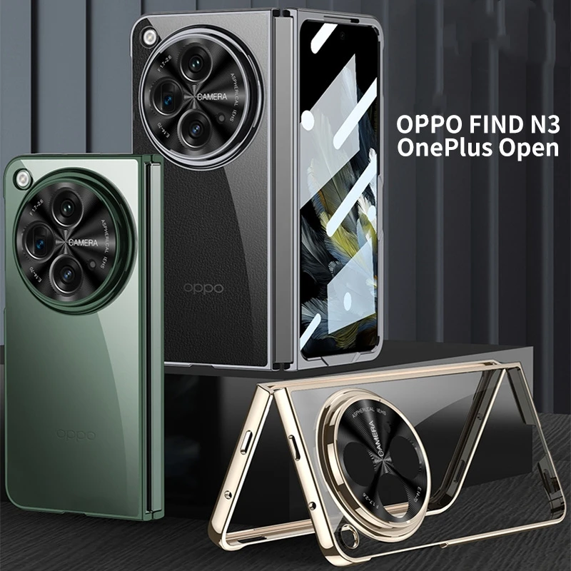 Applicable to OPPO Findn3 mobile phone case folding screen transparent PC electroplating case, OnePlus OPEN protective case