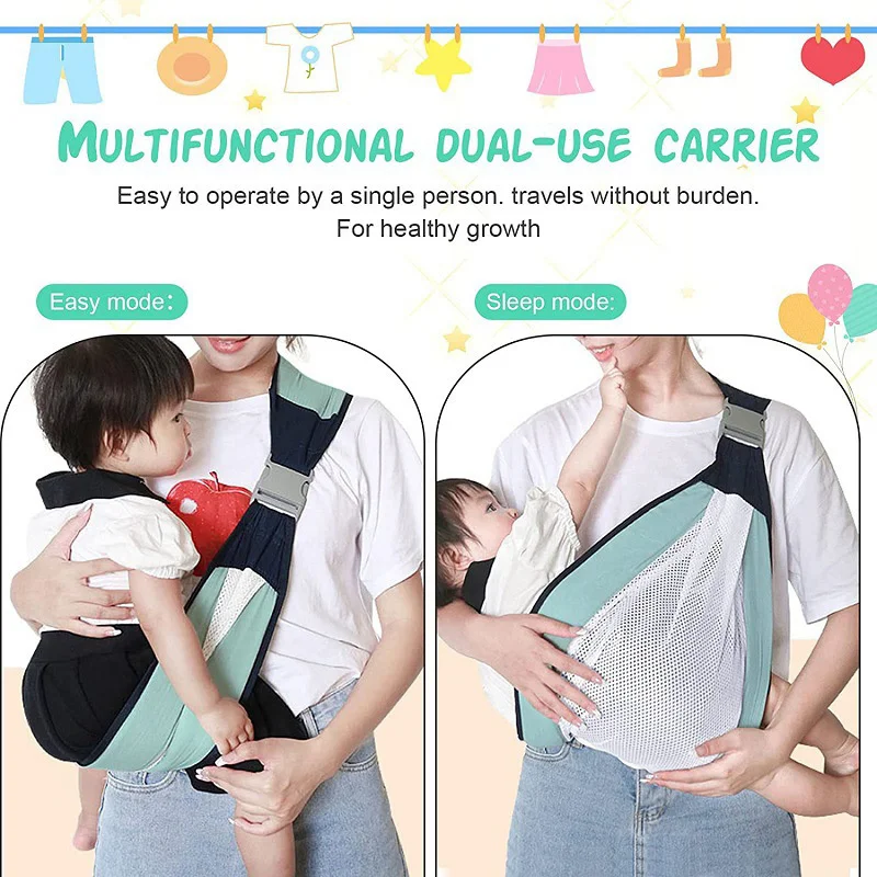 Transportador ergonômico respirável do bebê, Front Carry Baby Strap, Canguru Sling para viagens