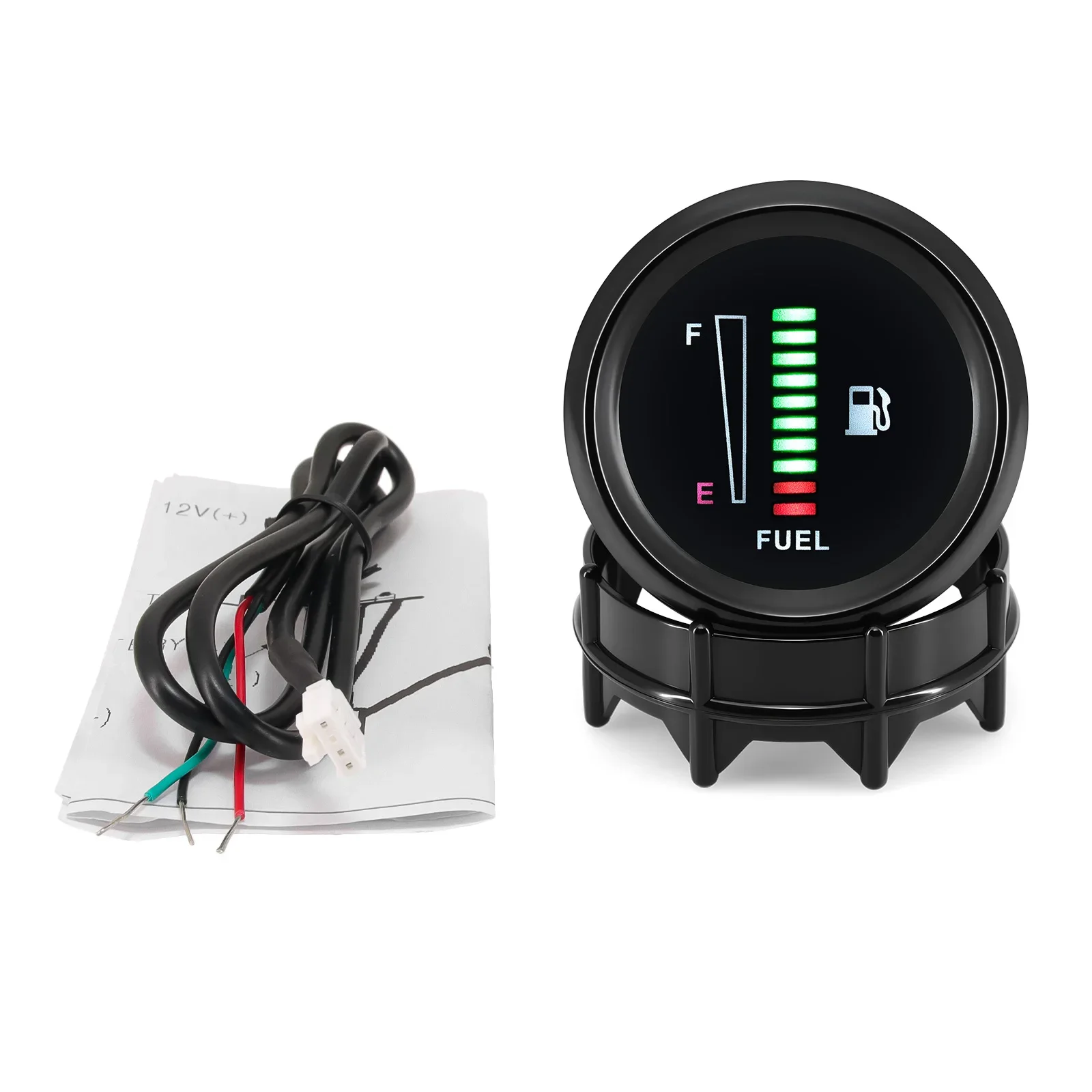 10 LED Auto- und Boot-Kraftstoffstandanzeige für 240-33ohm Kraftstoffstandsensor 52mm Ultra-Dünne Auto-Benzinanzeige Universelle Ölstandsanzeige 12V – Detail 11