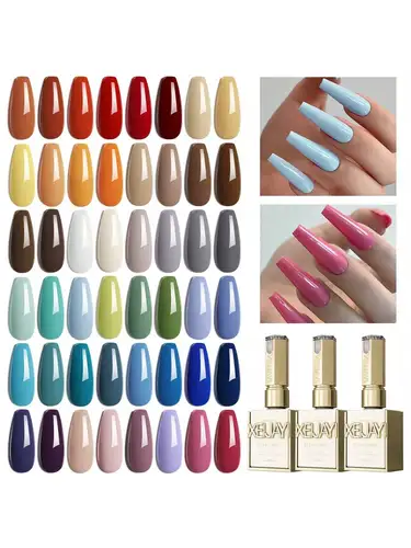 Imagen 2 del producto 2025 Nuevo juego de gel de uñas rojo de 6 colores: kit de esmalte de gel UV/LED iluminador para salones de uñas