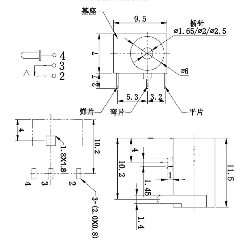 Dc-044 전원 소켓, 3 핀 DC 소켓, 온도 저항 품질 전원 소켓, 5.5*2.1, 2.5, 3.0