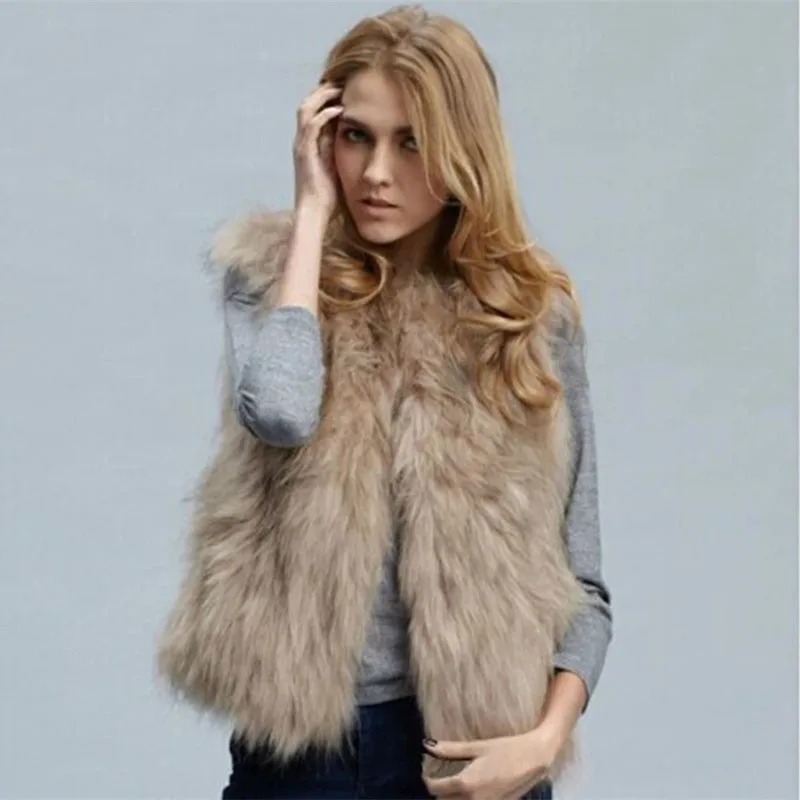 2022 Autumn Women Faux Fur Vest Pink White Short Faux Lady Fur Gilet Fourrure Veste Femme Winter Coat Women Fashion Waistcoat