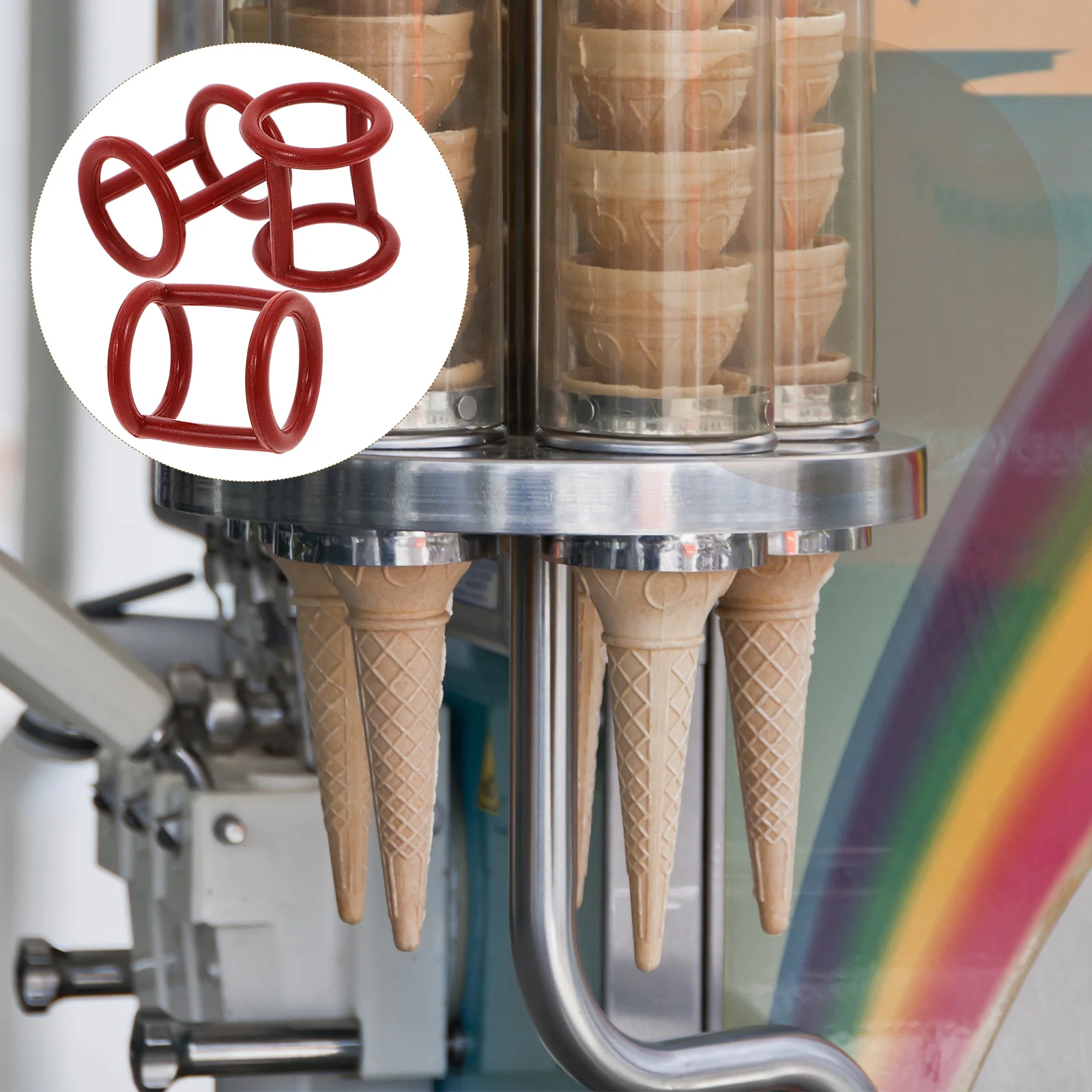 

3Pcs Ice Cream Machine Seal Rings I-Shaped Design Pure Flavor Dependable Fit Silicone Gaskets for Ice Cream Makers