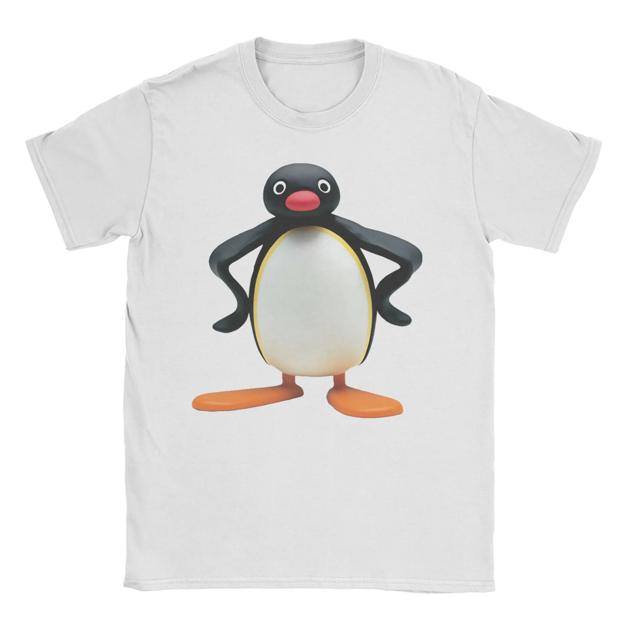 

Men Women T-Shirts Noot Pingu Vintage Pure Cotton Tee Shirt Short Sleeve Penguin Cartoon T Shirts O Neck Tops Gift Idea