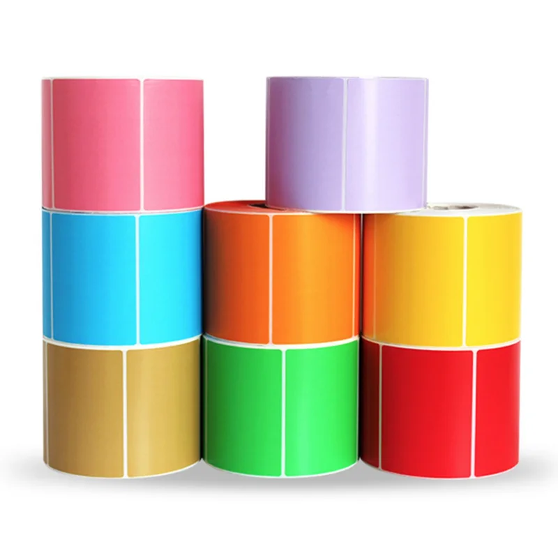 1Roll Colorful Thermal Sticker Thermal Printer Label Barcode Sticker Adhesive Stickers Waterproof Oil Proof