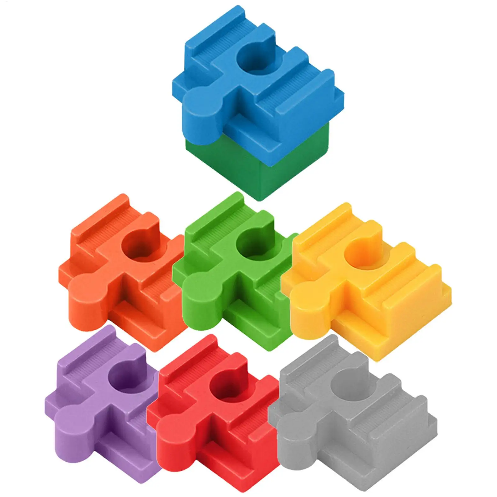 

10 шт. деревянных соединителей для железнодорожных путей 4x3.2x1.9см, пластиковые адаптеры для строительных блоков, коннекторы для деревянных игрушечных железнодорожных путей