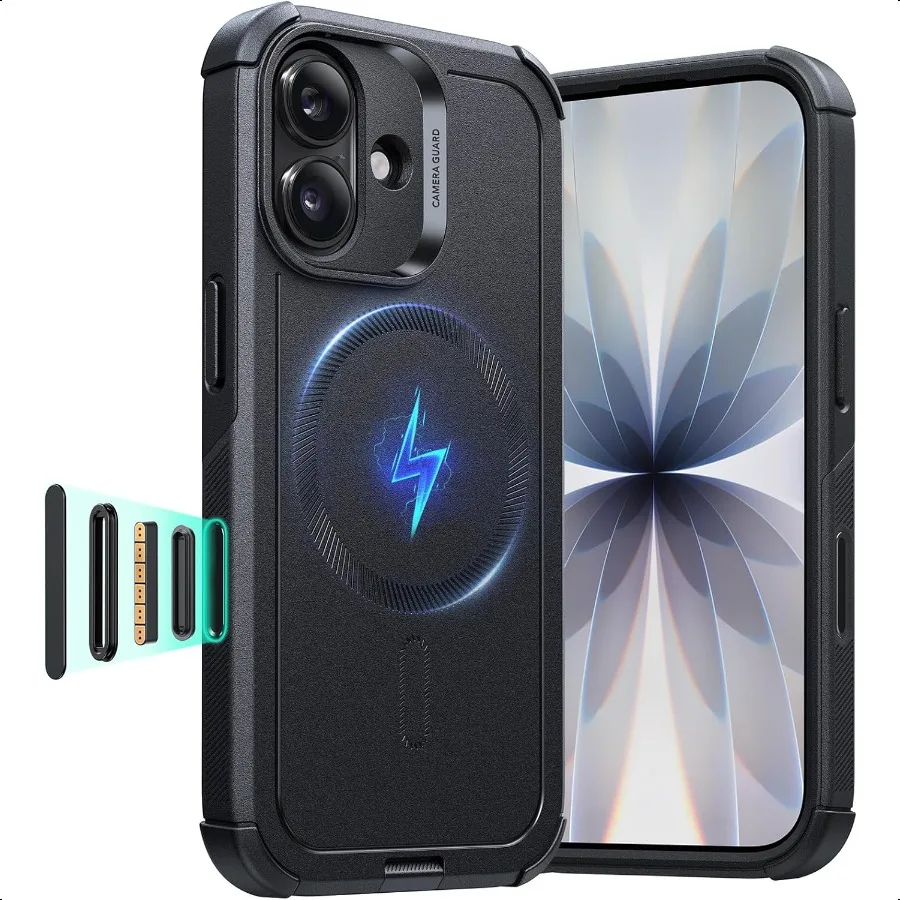 

Чехол ESR для iPhone 17, 7X, защита от падения в стиле милитари с кнопкой управления камерой, амортизирующий красный чехол для телефона, совместимый с