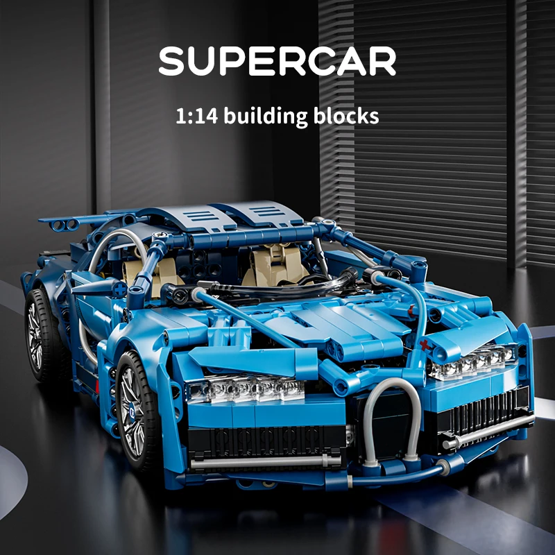 1:14 Building Block Super Car  Toy In Color Boxes Age 14+ Cool Technology Design Christmas Birthday Gift for Adults and Kids