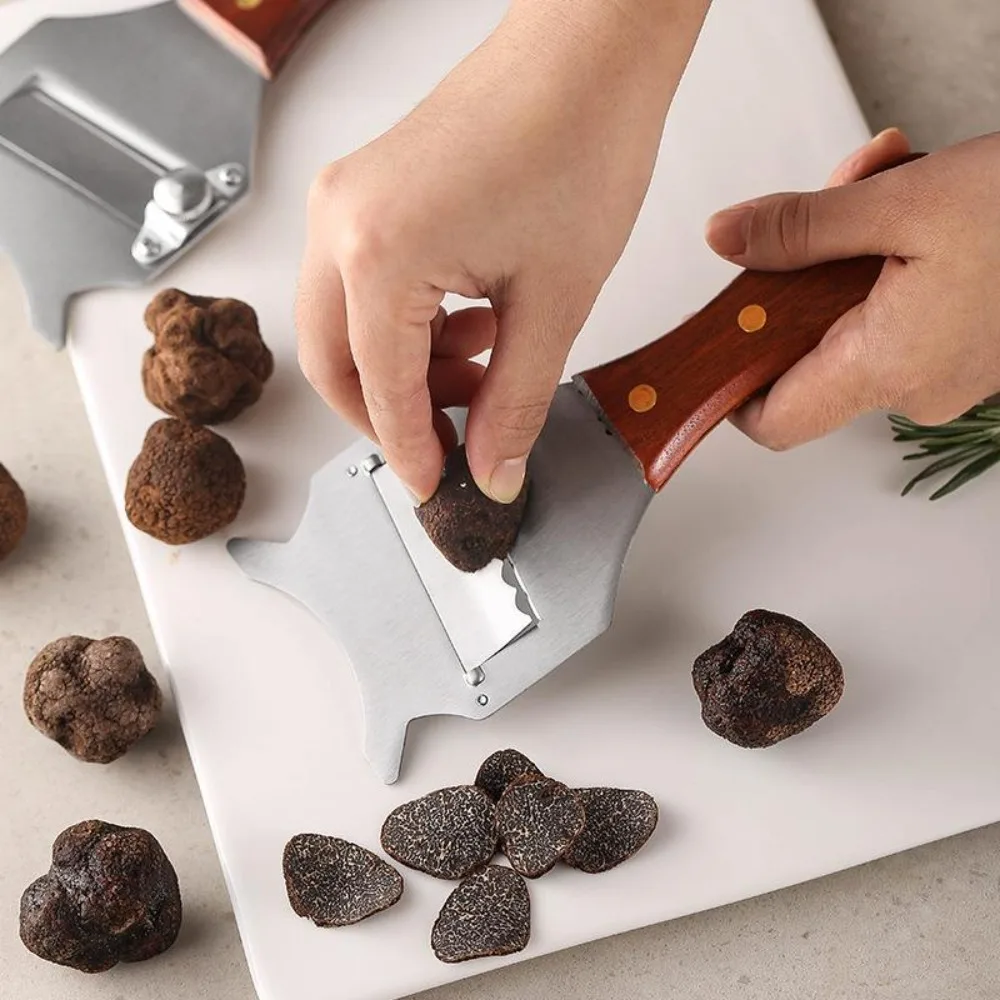 Stainless Steel Truffle Slicer High Hardness Adjustable Slice Thickness Cheese Grater Wood Handle Vegetable Peeler Butter