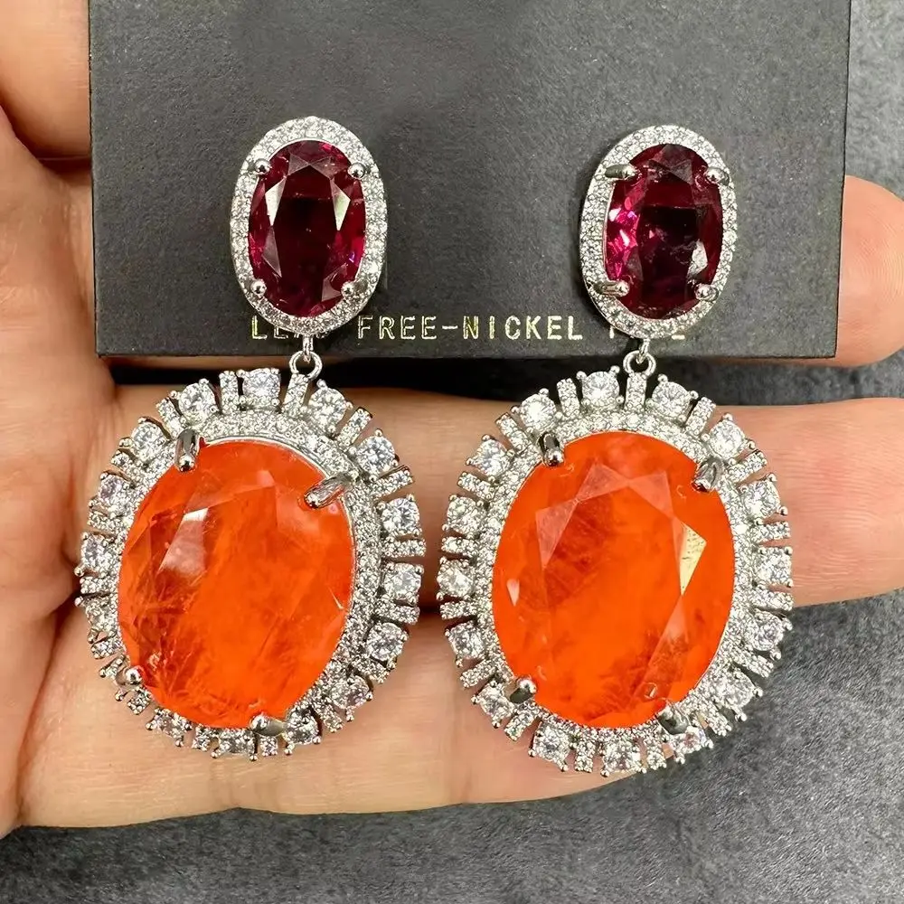 

Missvikki Luxury Gorgeous Big Drop Earrings For Women Wedding Party Shiny Full CZ Earrings Fashion Jewelry High Quality