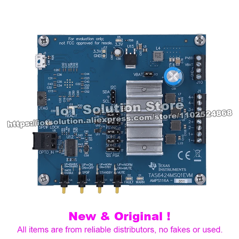 TAS6424MSQ1EVM 2.1-MHz, 4-ch digital input Class-D audio amplifier with I2C diagnostics evaluation module
