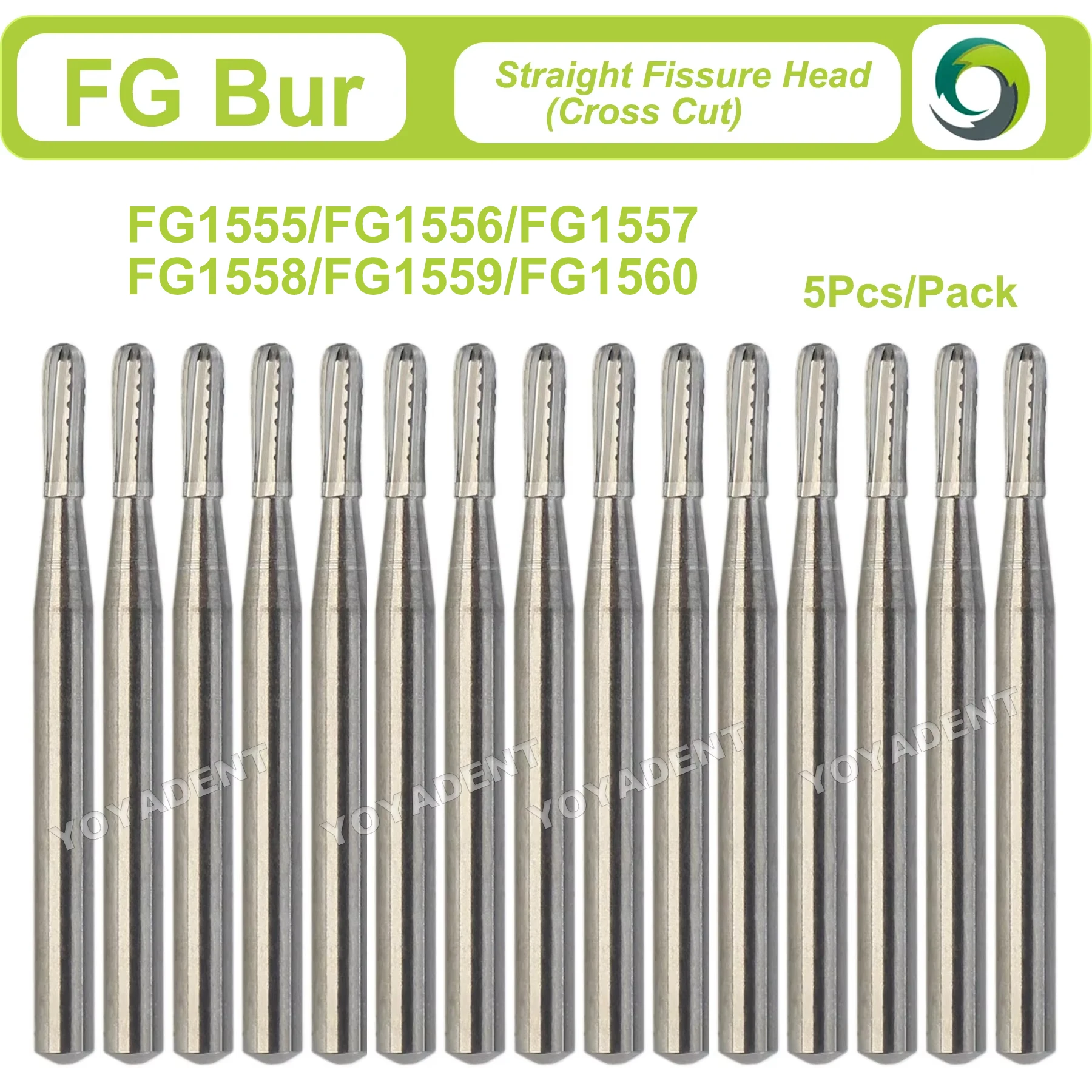 

FG Dental Burs Tungsten Carbide Bur Straight Fissure Head Burs Drill FG1558/FG1559/FG1560 1.6mm Dentist Tools