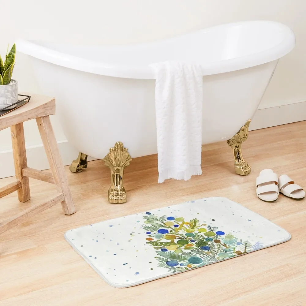 

Farmhouse, Christmas tree, Watercolor Bath Mat Bath Rugs Modern Bathroom Accessories Mat
