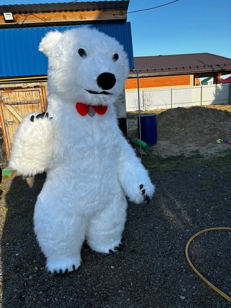 Urso Polar Gigante Traje Inflável Traje Engraçado De Mascote De Rua Boneca De Pelúcia Para Festa Cosplay