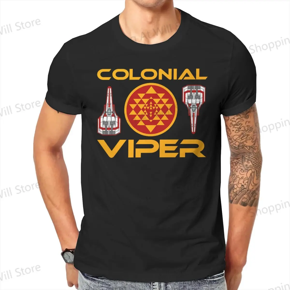 Battlestar Galactica Men's and Women's T-shirts Colonial Viper Novelty Cool T-shirt Street Summer Clothing S-6XL