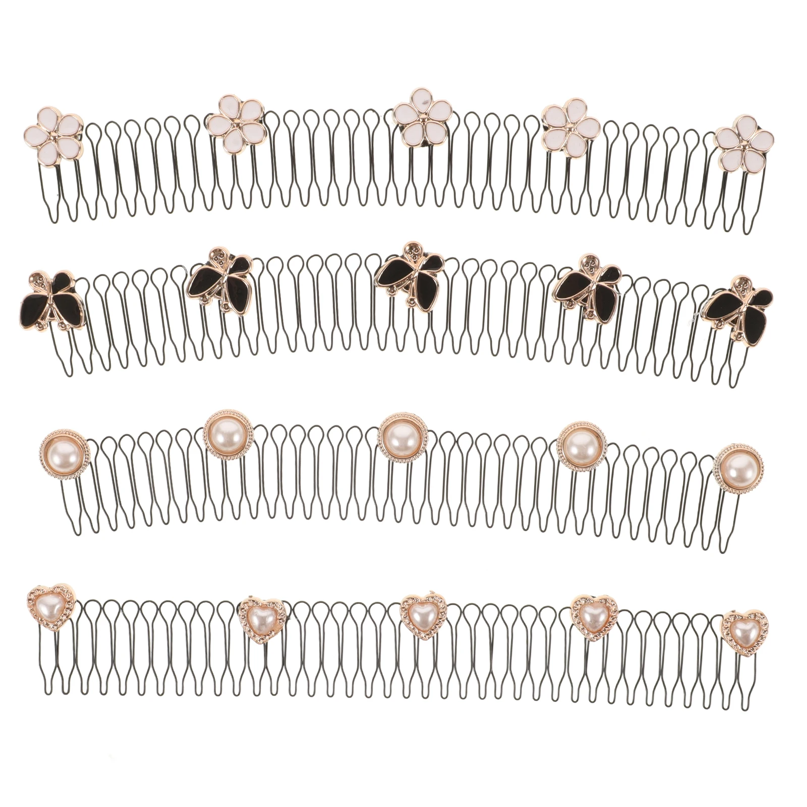 4 шт. U-образная невидимая фиксатор для волос, расческа, растягивающиеся невидимые заколки для волос с цветами, инструменты для укладки волос, аксессуары для волос