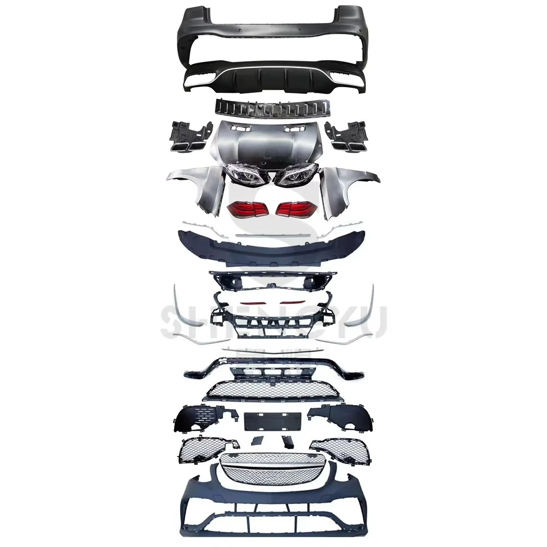 

Комплект кузова включает передний и задний бампер с решеткой и капотом фар для Benz ML W166 10-15 Смените на модель GLE63 AMG.