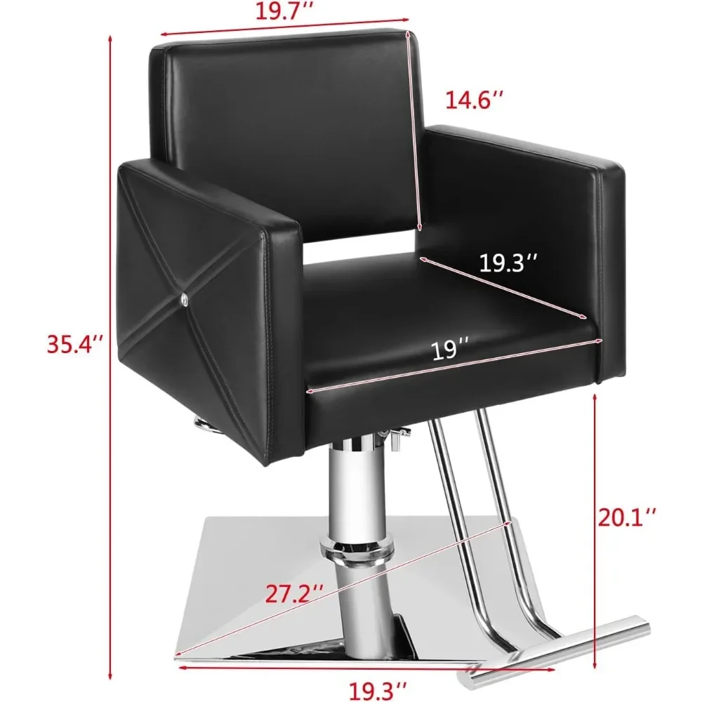 Chaise de salon pour coiffeur, chaise de styliste avec pompe hydraulique rapide, équipement roulant de Louvain 360, poids de charge maximale 330 lb