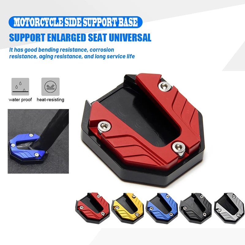 Universal Aluminum Alloy Motorcycle Kickstand Extender Foot Side Stand Extension Foot Pad Support Plate Motorbike Accessories