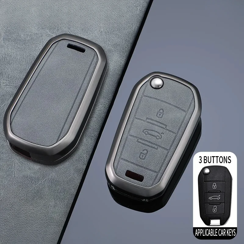 

Car Flip Folding Key Case Cover Shell Fob For Citroen C3 C4 Berlingo 2021 For Peugeot 208 2008 301 308 3008 RCZ 508 408 2008 307