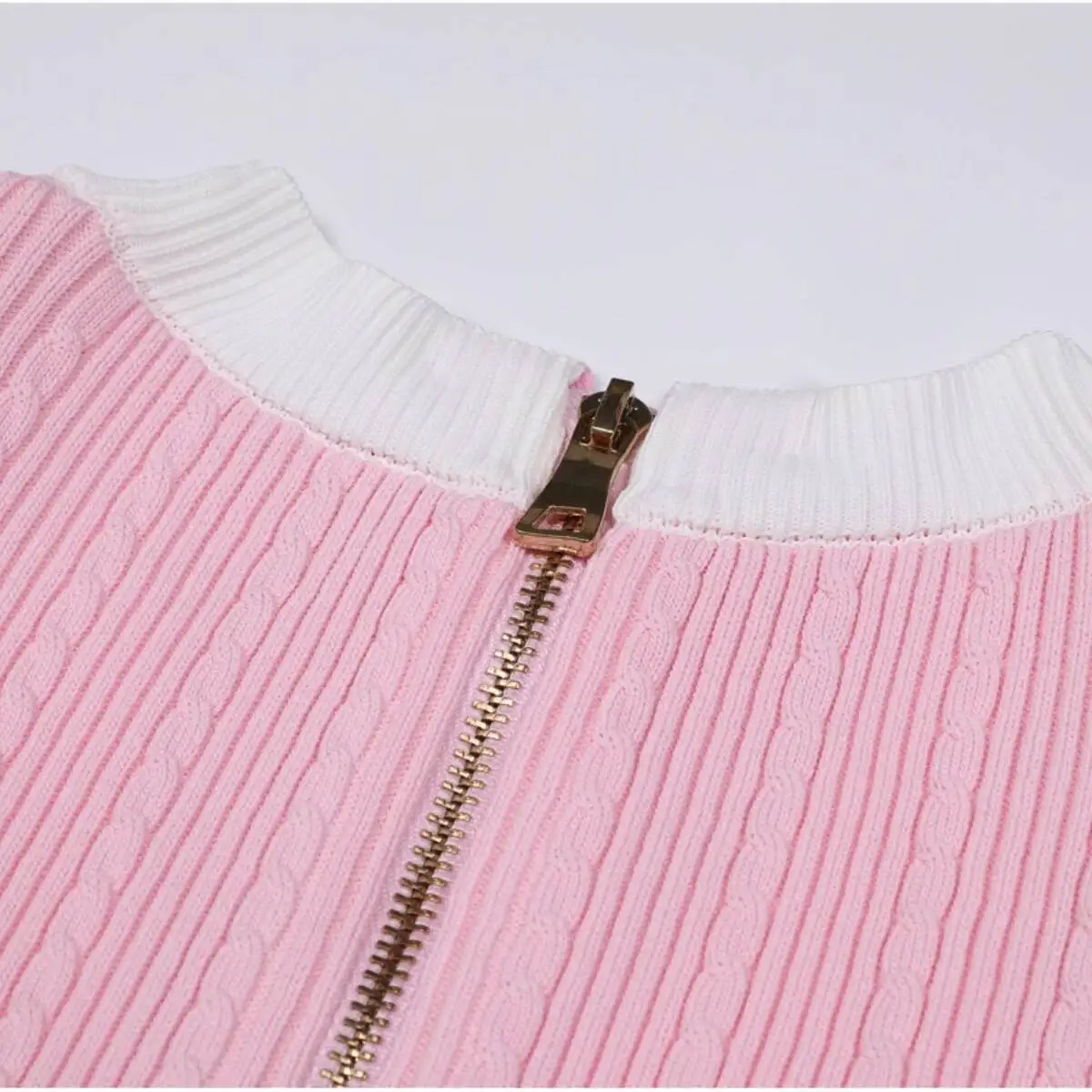 LEOSOXS Złote Sukienki Dzianinowe Jednorzędowe Różowe Dekolt V Damska Letnia Sukienka Krótki Rękaw Wąska Seksowna Spódnica Zamek Błyskawiczny Odzież