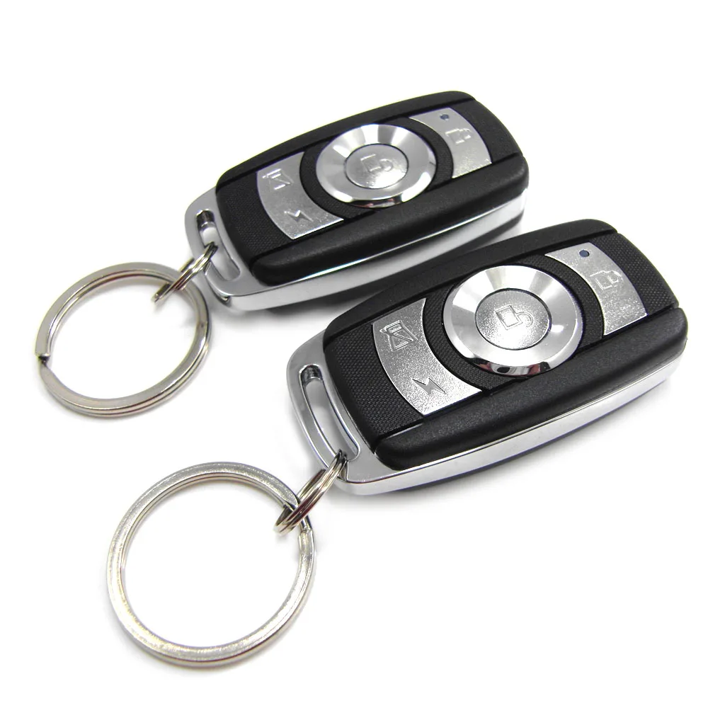 One Way Car System PKE Keyless Entry Central Lock Kit Vibration with 2 Remote Controller 12V±3V 315MHz-433MHz