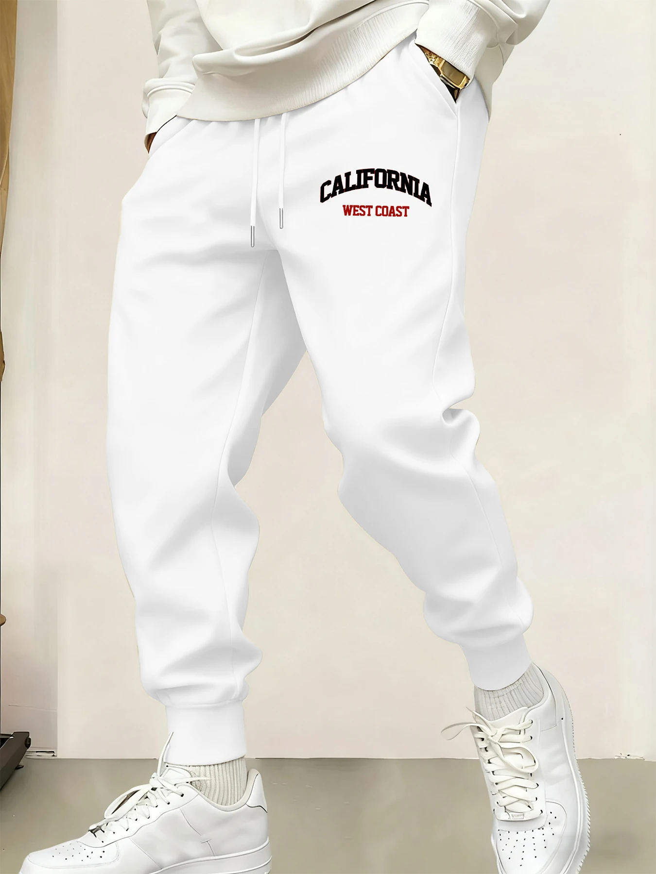 

California West Coast Prints Men'S Casual Sweatpants Street Autumn Long Pants Elastic Waist Jogging Trousers Basic Comfy Pant