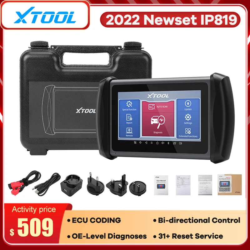 

XTOOL IP819 OBD2 Scanner All System Diagnostic Tools 31+ services reset DPF EPB ECU Coding Auto Vin Key Programmer Free Update