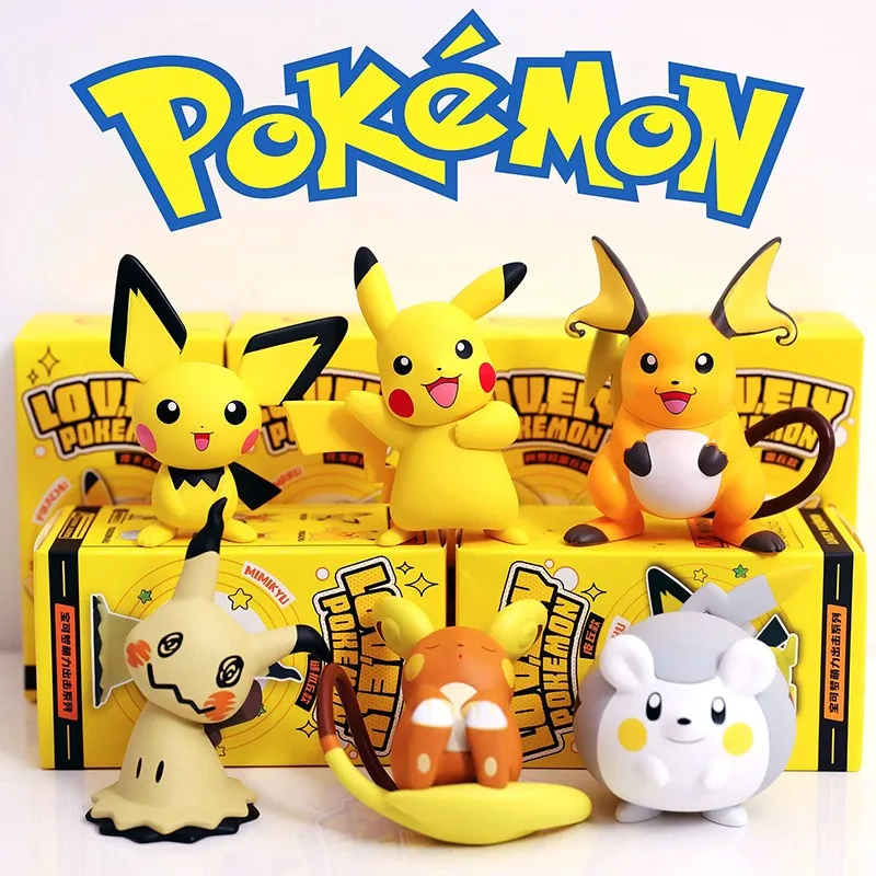 

Authentic Pok é mon Cute Attack Blind Box Pikachu MIMIKYU TOGEDEMARU PICHU Doll Desktop Ornament Handmade Children's Toy Gift