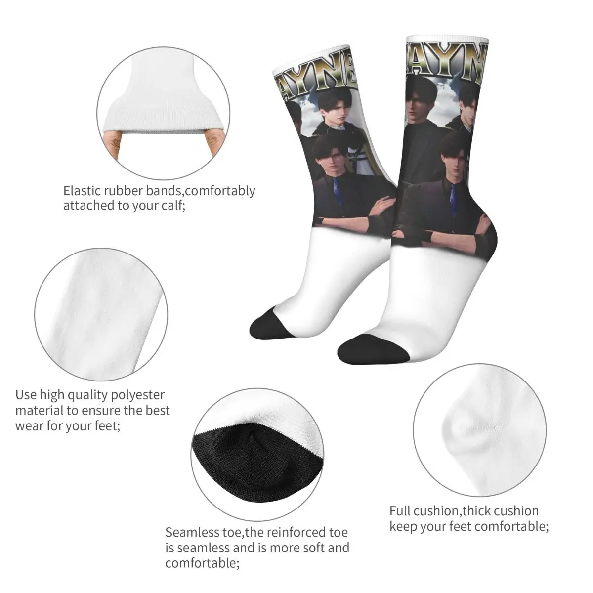 Autumn Winter Fashion Men's Women's Zayne Love And Deepspace Socks Breathable Middle Tube Socks