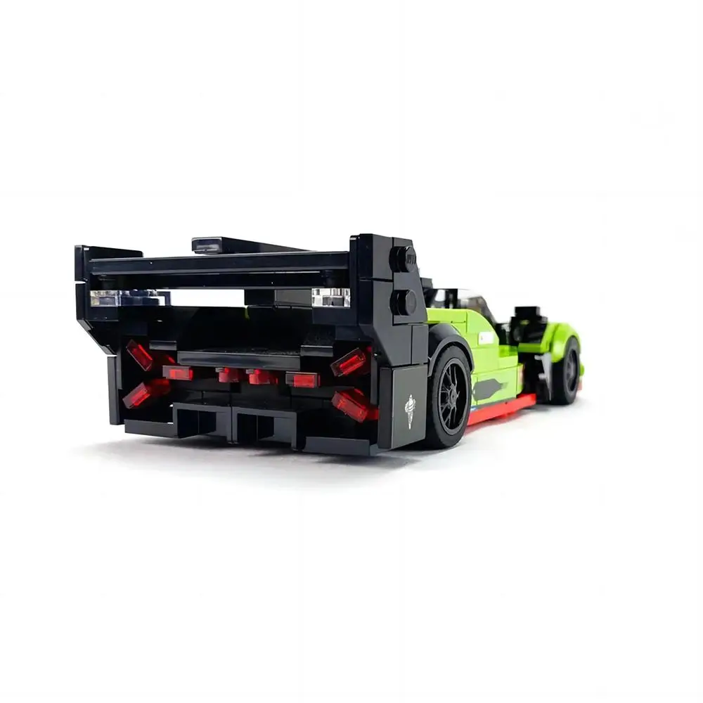 Bloques de construcción con pegatinas para niños, juguete de ladrillos para armar coche deportivo de carreras, serie MOC Speed Champions SC63 WEC e IMSA, ideal para regalo de Año Nuevo, código 332, piezas